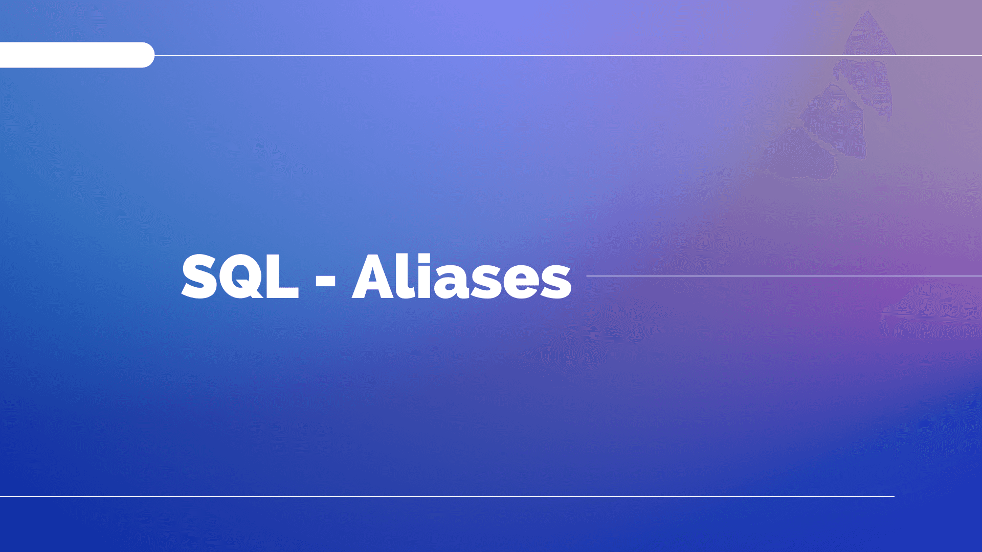 SQL – Aliases