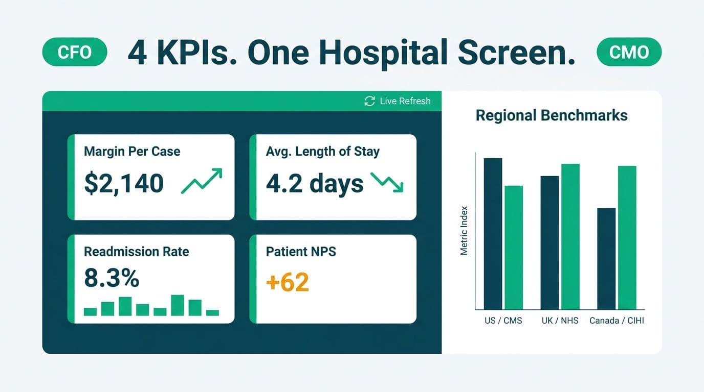 Hospital Executive Dashboard Power BI KPIs: CFO & CMO Guide