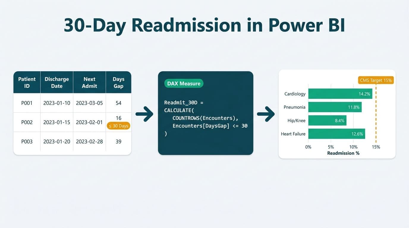 How to Analyze Hospital Readmission Rates in Power BI
