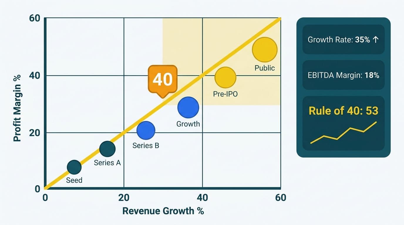 Rule of 40 SaaS Benchmark: Formula, Stages & Power BI DAX