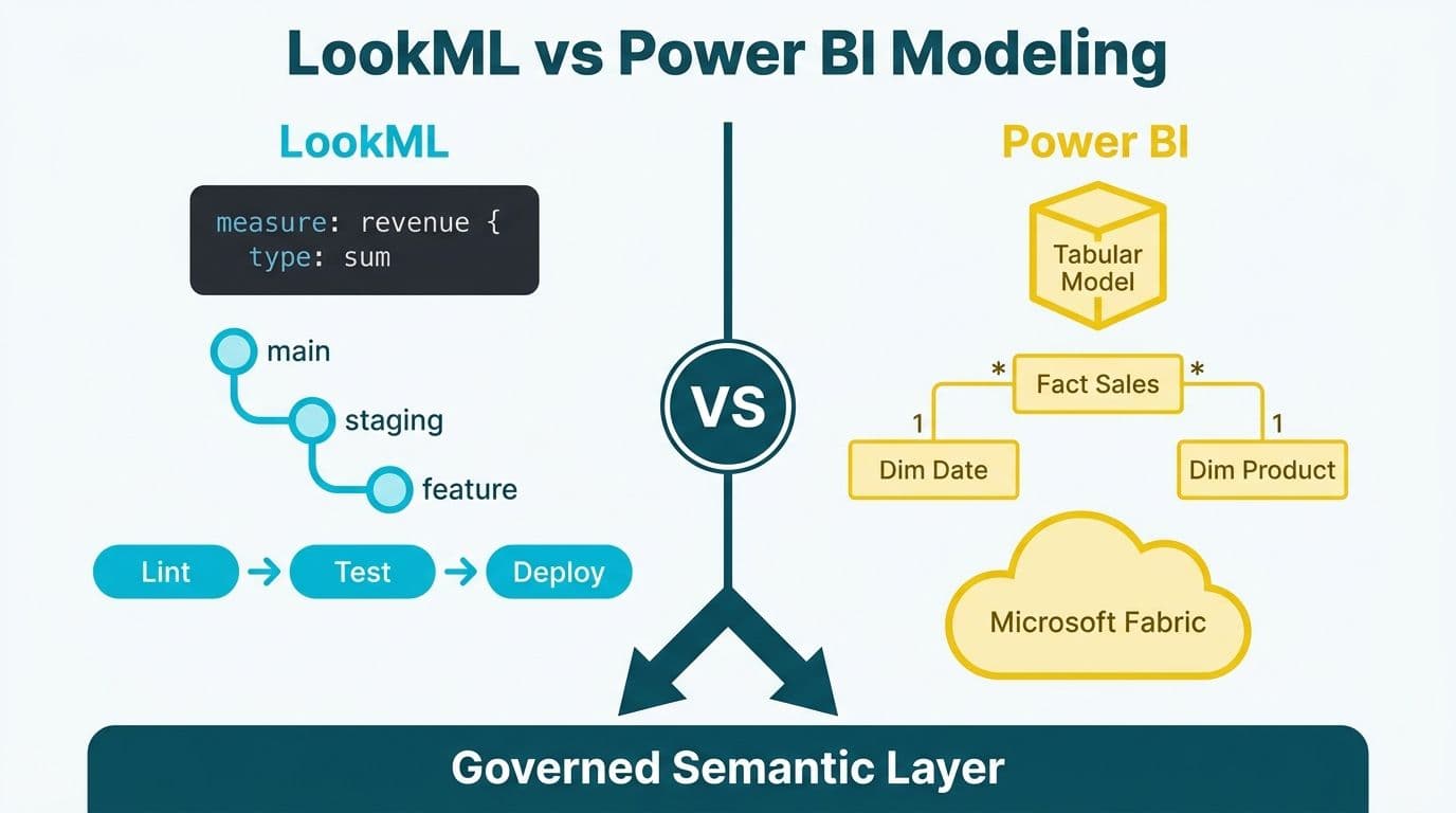 LookML vs Power BI Data Modeling: BI Architect's Guide