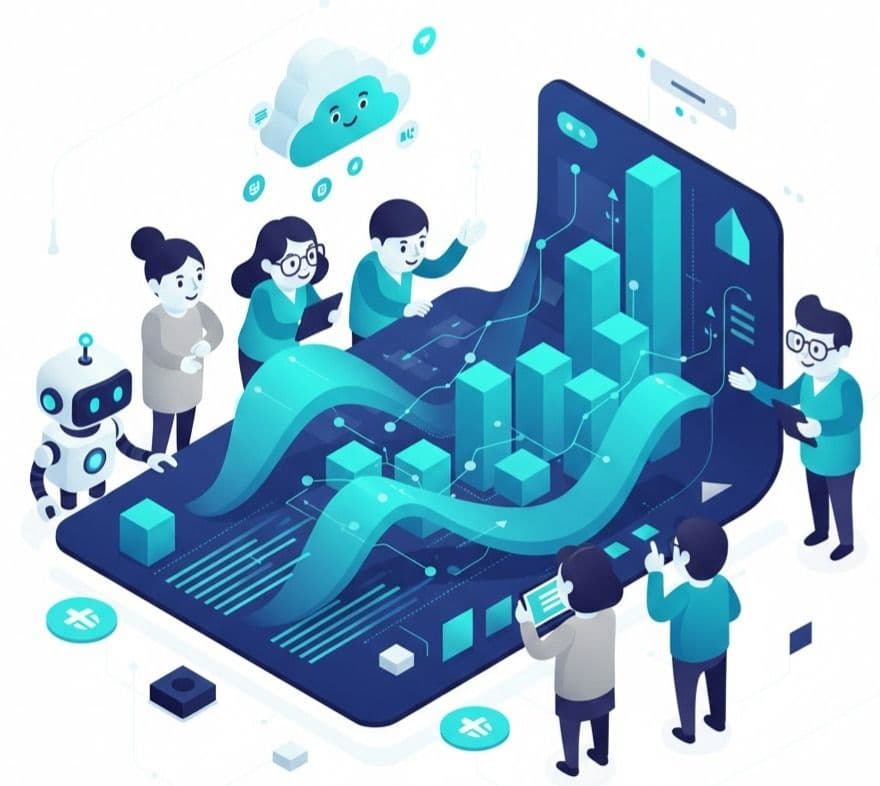 Data insights illustration showing analytics and business intelligence