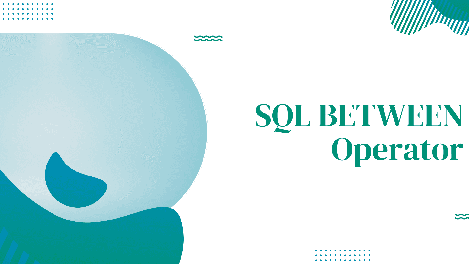 SQL BETWEEN Operator