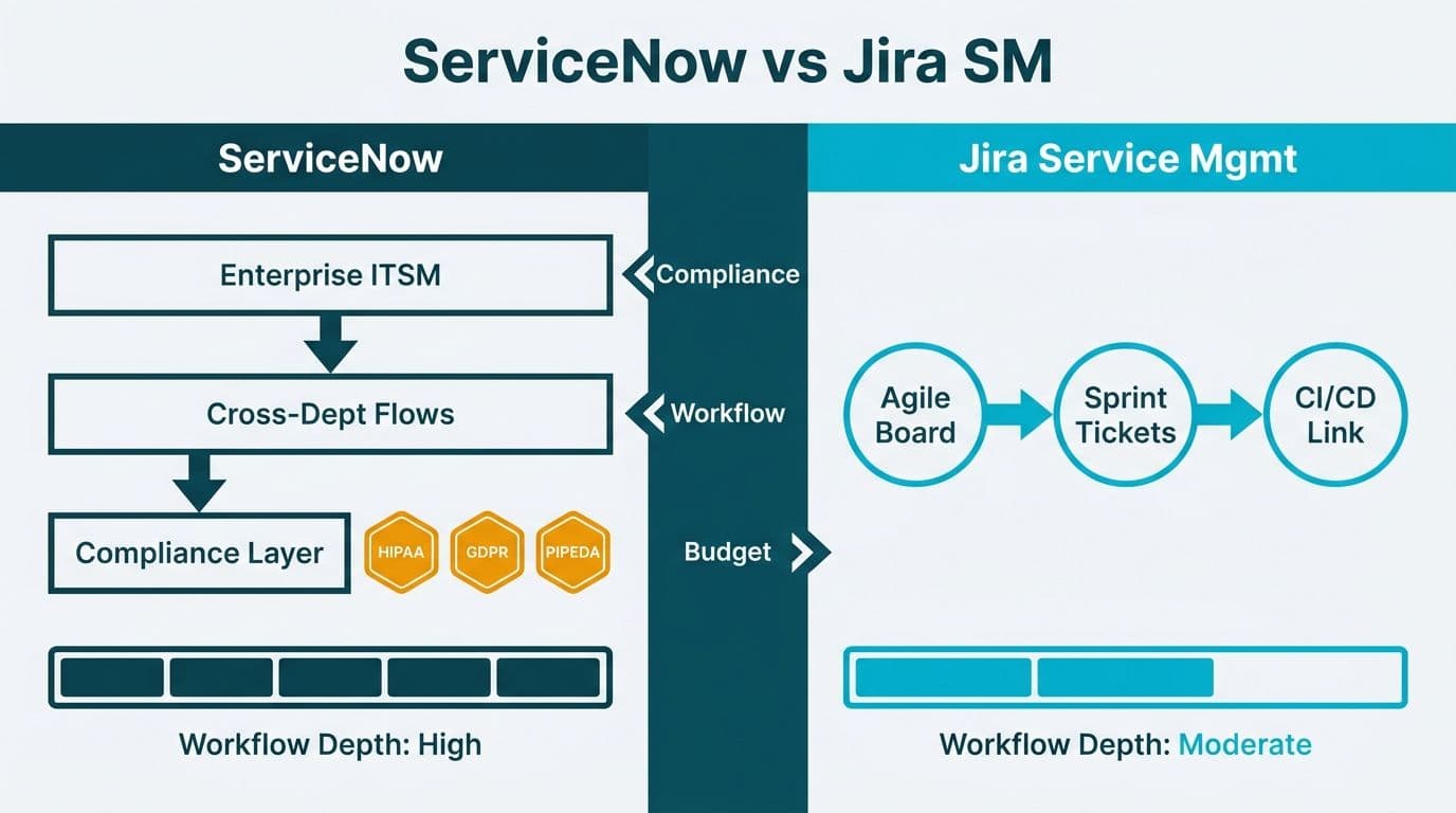 ServiceNow vs Jira Service Management: Full 2026 Comparison