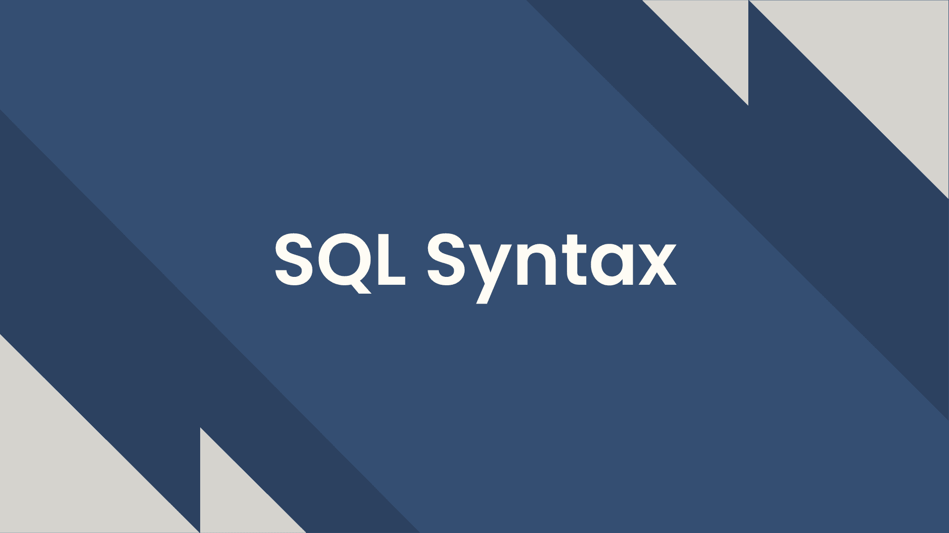 SQL Syntax