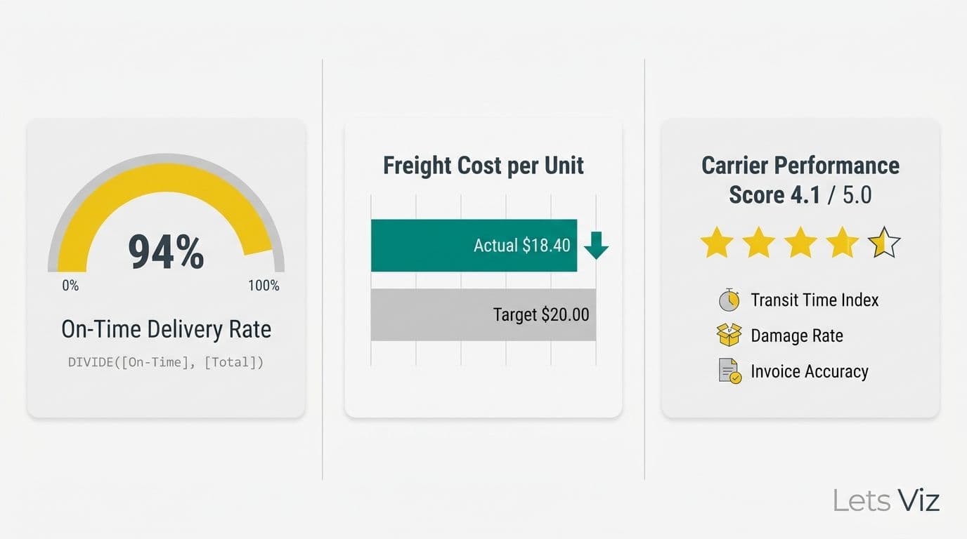 Illustration: Three Core KPIs and DAX Measures