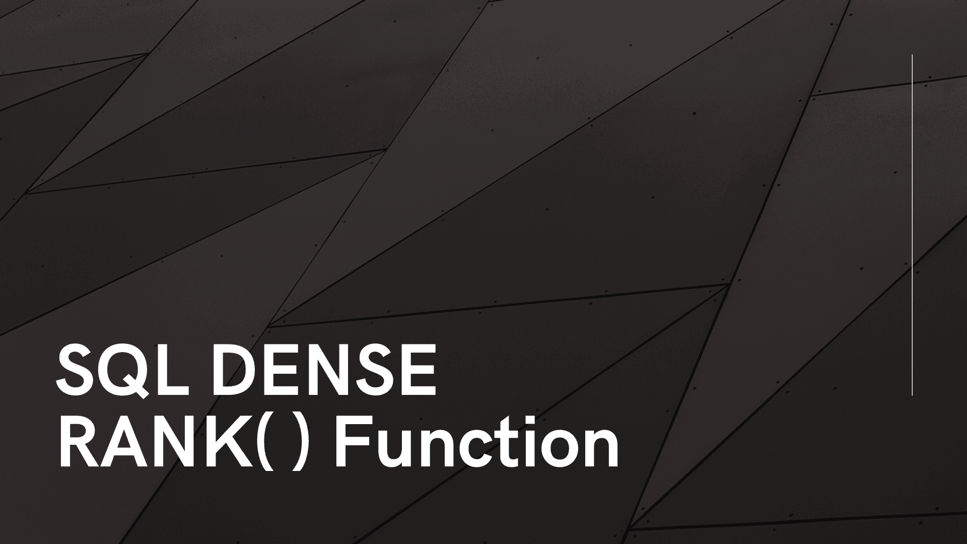 SQL DENSE RANK( ) Function