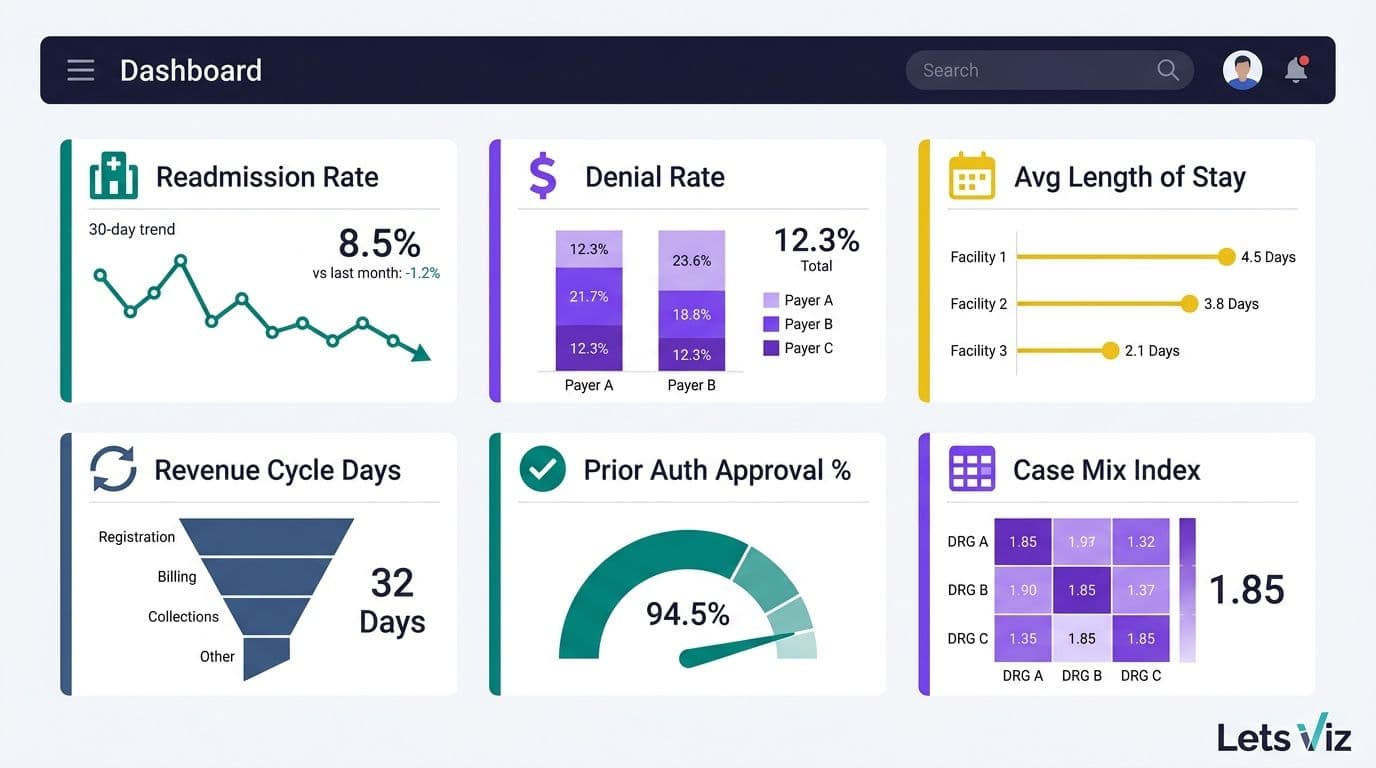 Illustration: Healthcare KPIs / Payer-Provider Dashboard Metrics