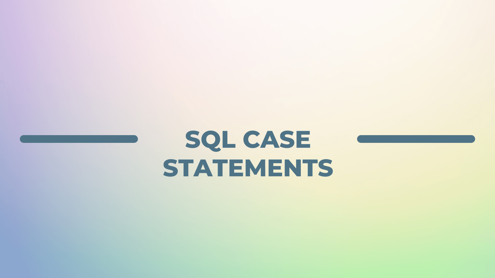 SQL CASE Statement